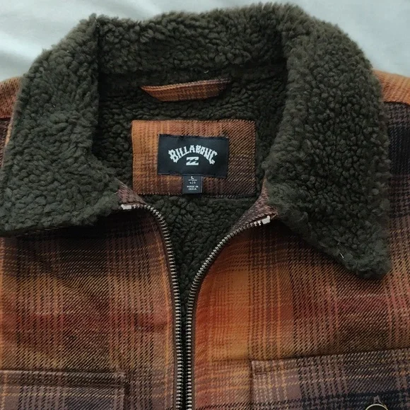 191. Billabong Barlow Sherpa Lined Jacket | Color: Java - Picture 6 of 8